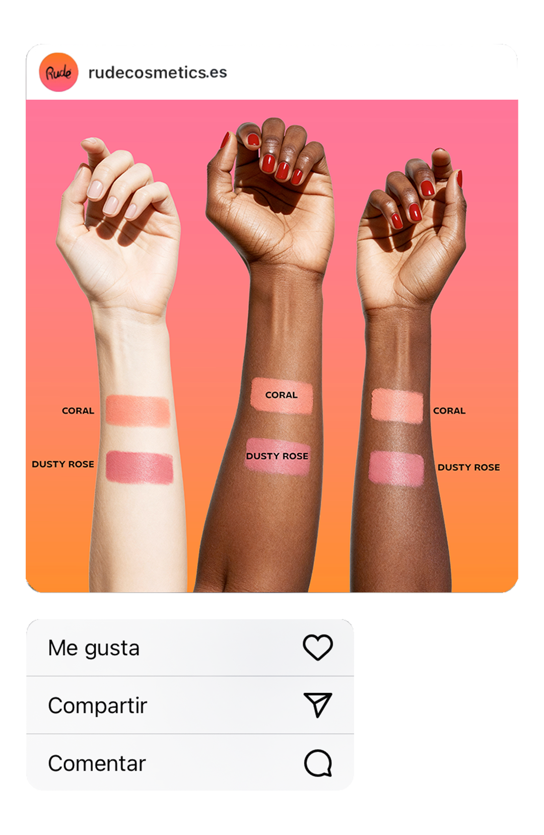 Blush líquido coral com efeito orvalhado