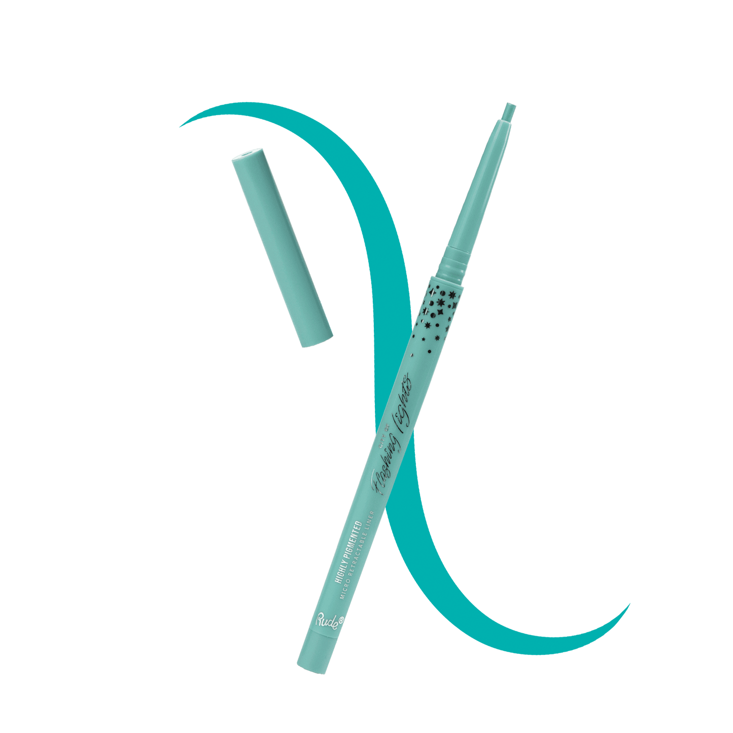 City of Flashing Lights Micro Retractable Liner Real Teal