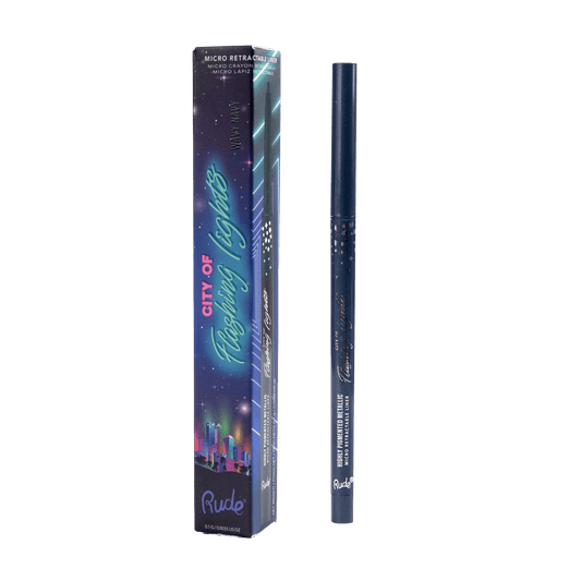 City of Flashing Lights Micro Retrátil Liner Ondulado Azul Marinho