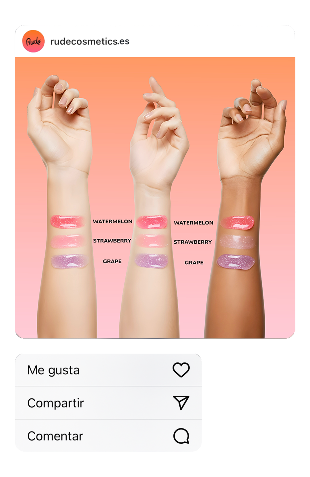 Óleo de lábios Manga Sparkle da coleção Manga com morango